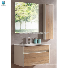 VT-082 Hotel paint free solid wood wall mounted bathroom vanity with drainer